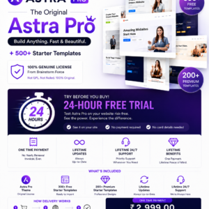 Astra Royal Flush Bundle – Original Licensed Astra Pro + Starter Templates
